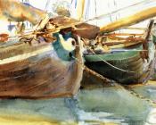 Boats, Venice - 约翰·辛格·萨金特